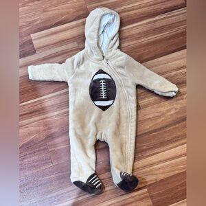 Adorable Tan Football Kids hooded sleeper